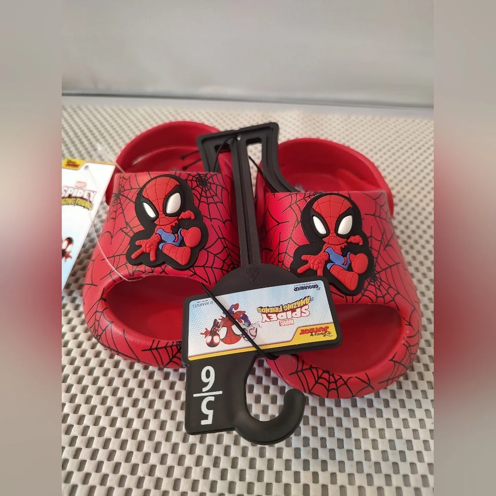 Spider-Man Toddler Boys Size 5/6 Comfort Clog Sandals Red NWT Disney Junior Marv